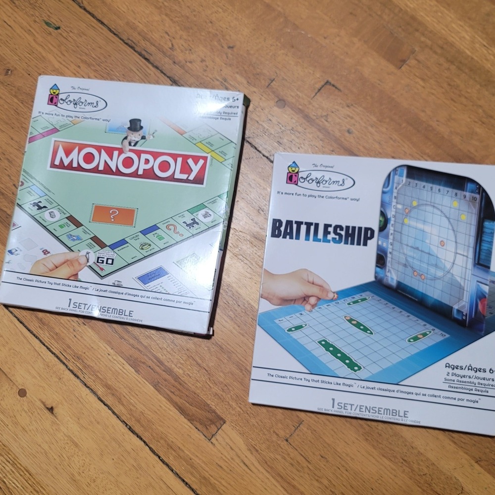 Colorforms The Original Monopoly and Battleship Board Game‎ Set Ages 8 Plus